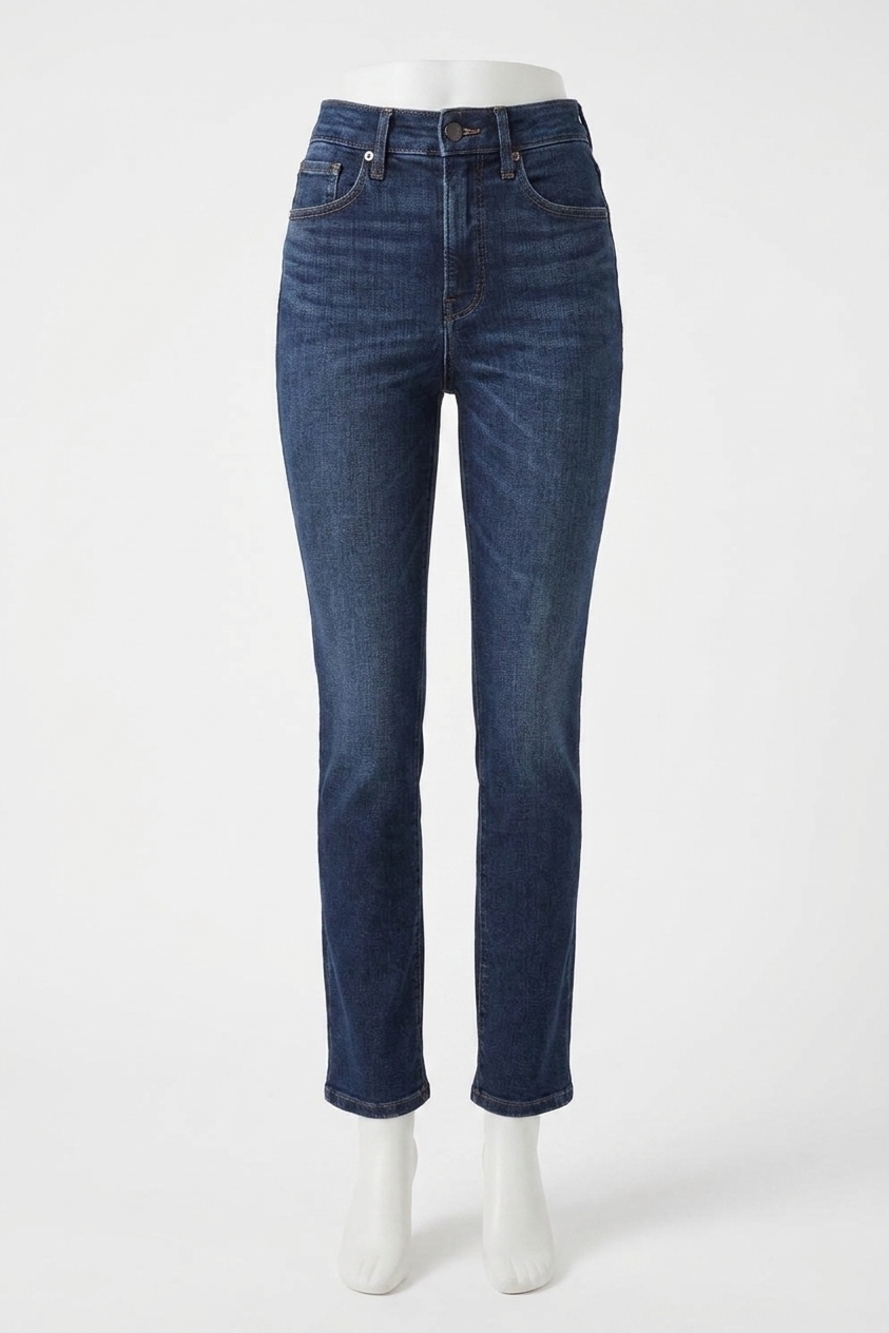 NEW GOOD AMERICAN soft-tech good classic slim straight jeans in indigo